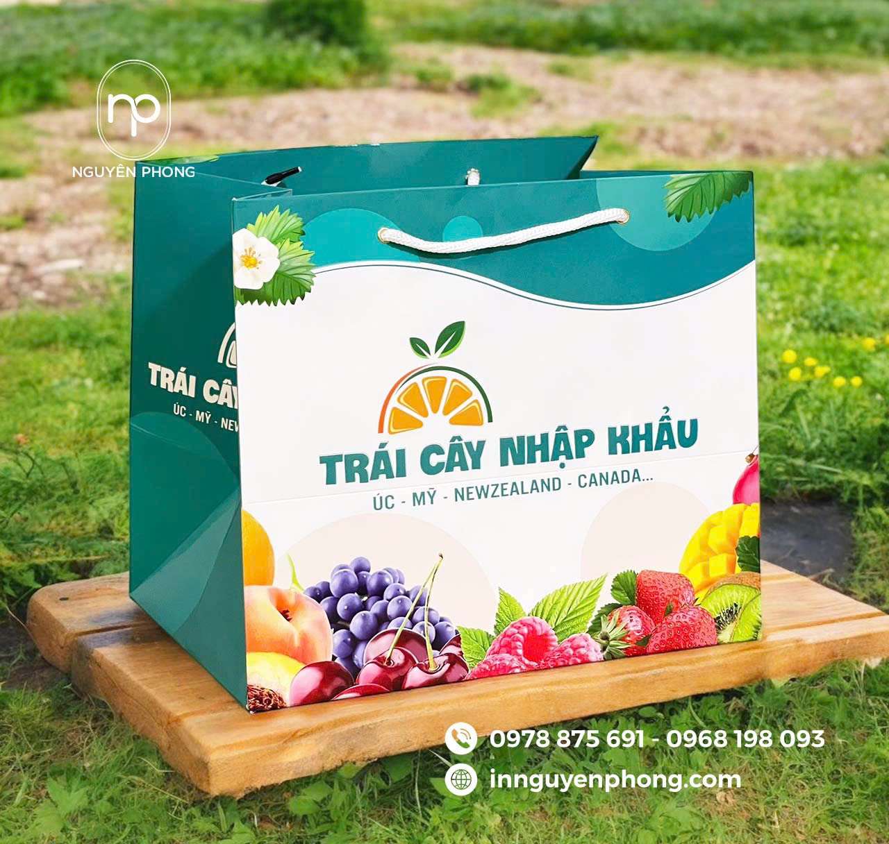 Mẫu túi giấy Couche đựng trái cây

